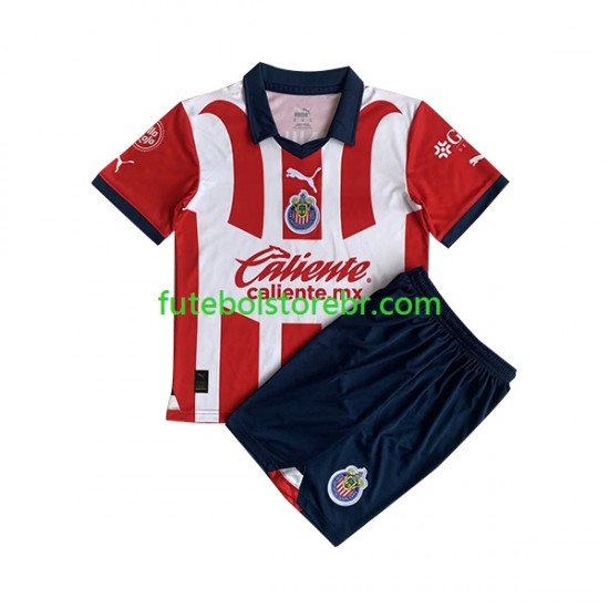 Camisa CD Guadalajara I 2023-2024 manga curta pro Juvenil