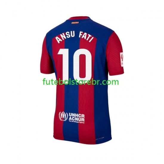 Camisa FC Barcelona Ansu Fati 10 I 2023-2024 manga curta pro Masculina