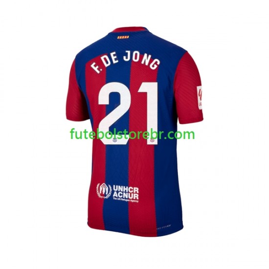 Camisa FC Barcelona Frenkie de Jong 21 I 2023-2024 manga curta pro Masculina