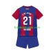 Camisa FC Barcelona Frenkie de Jong 21 I 2023-2024 manga curta pro Juvenil