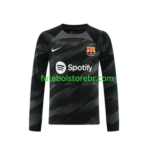 Camisa Goleiro FC Barcelona II 2023-2024 manga longa pro Masculina