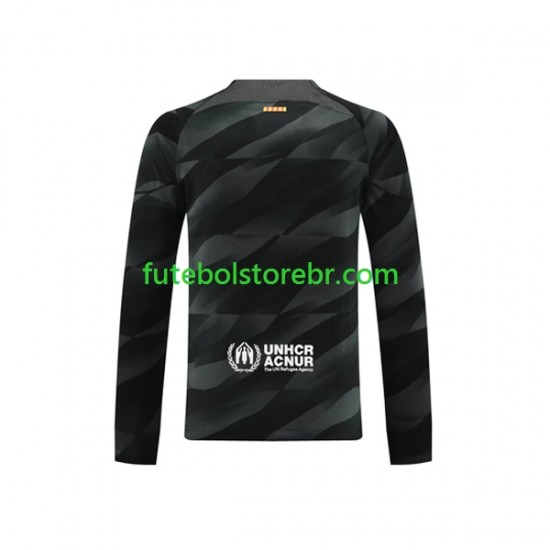 Camisa Goleiro FC Barcelona II 2023-2024 manga longa pro Masculina