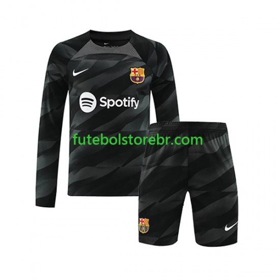 Camisa Goleiro FC Barcelona II 2023-2024 manga longa pro Juvenil