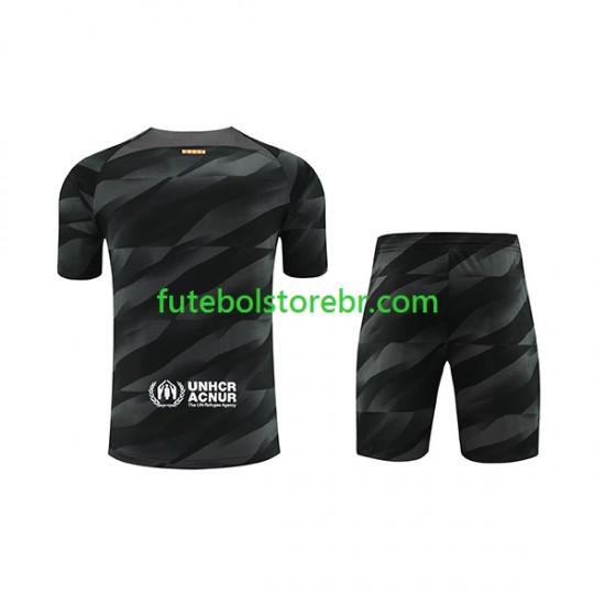 Camisa Goleiro FC Barcelona II 2023-2024 manga curta pro Juvenil