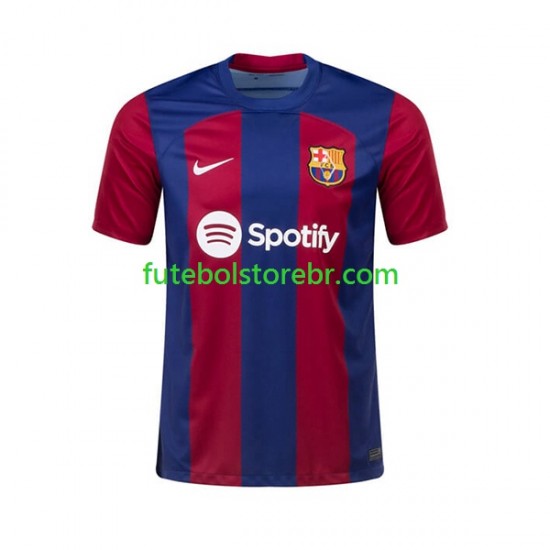 Camisa FC Barcelona Ousmane Dembele 7 I 2023-2024 manga curta pro Masculina