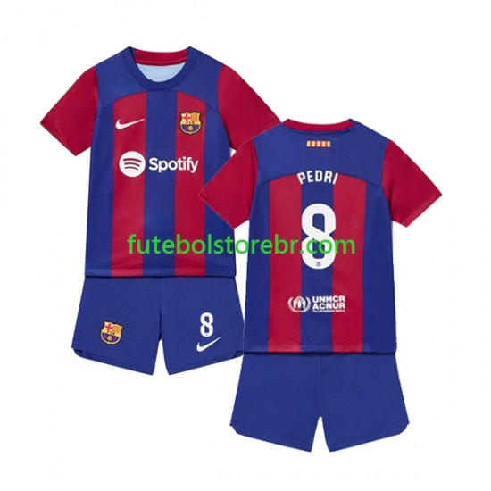 Camisa FC Barcelona Pedri 8 I 2023-2024 manga curta pro Juvenil