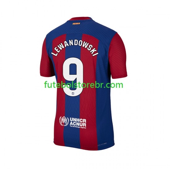 Camisa FC Barcelona Robert Lewandowski 9 I 2023-2024 manga curta pro Masculina