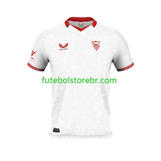 Camisa FC Sevilla I 2023-2024 manga curta pro Masculina