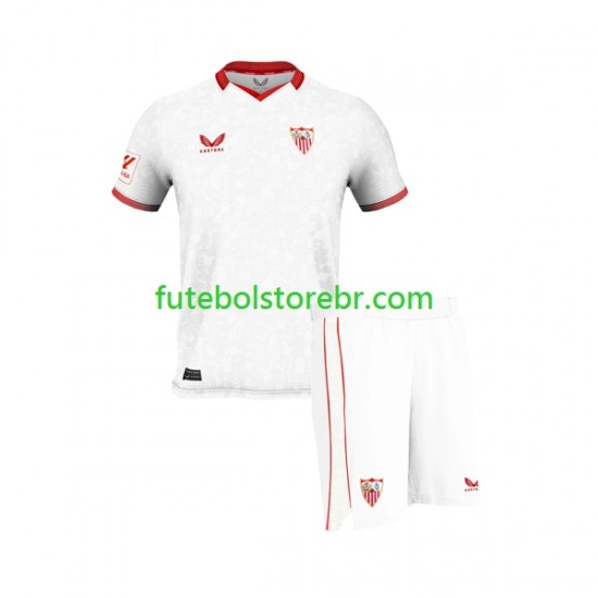 Camisa FC Sevilla I 2023-2024 manga curta pro Juvenil