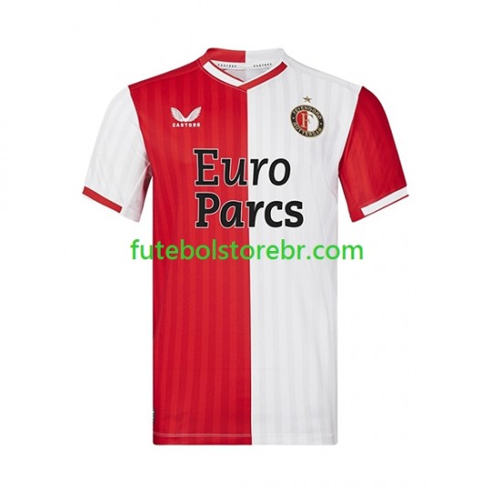 Camisa Feyenoord Rotterdam I 2023-2024 manga curta pro Masculina