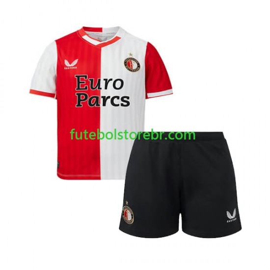 Camisa Feyenoord Rotterdam I 2023-2024 manga curta pro Juvenil