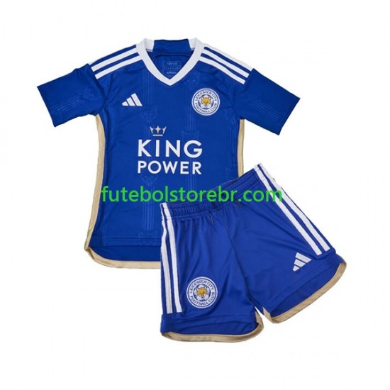 Camisa Leicester City I 2023-2024 manga curta pro Juvenil