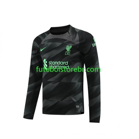 Camisa Goleiro Liverpool II 2023-2024 manga longa pro Masculina