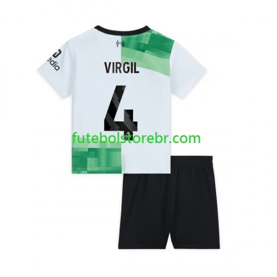 Camisa Liverpool Virgil van Dijk 4 II 2023-2024 manga curta pro Juvenil