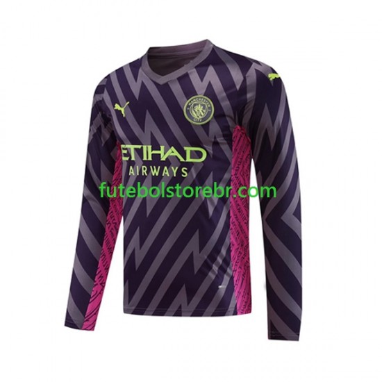 Camisa Goleiro Manchester City II 2023-2024 manga longa pro Masculina