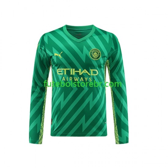 Camisa Goleiro Manchester City I 2023-2024 manga longa pro Masculina