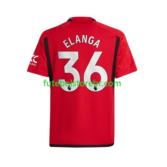 Camisa Manchester United Anthony Elanga 36 I 2023-2024 manga curta pro Masculina