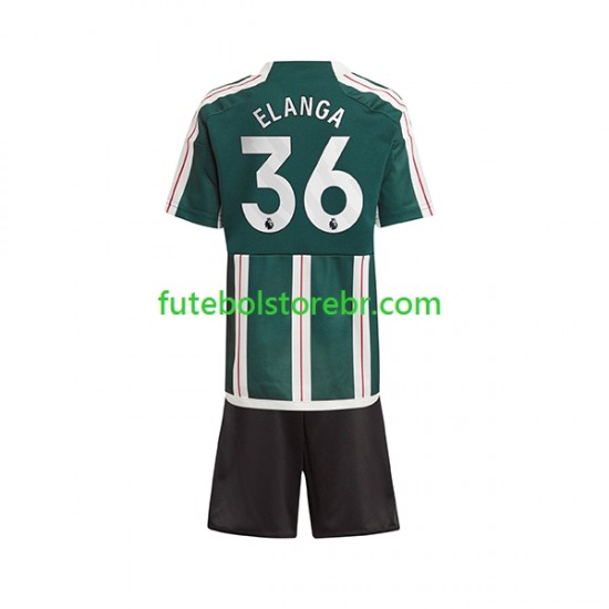 Camisa Manchester United Anthony Elanga 36 II 2023-2024 manga curta pro Juvenil