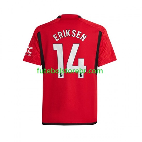 Camisa Manchester United Eriksen 14 I 2023-2024 manga curta pro Masculina