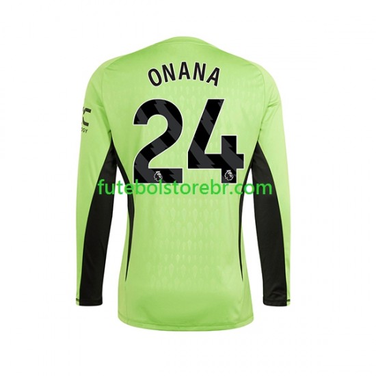 Camisa Goleiro Manchester United Andre Onana 24 I 2023-2024 manga longa pro Masculina