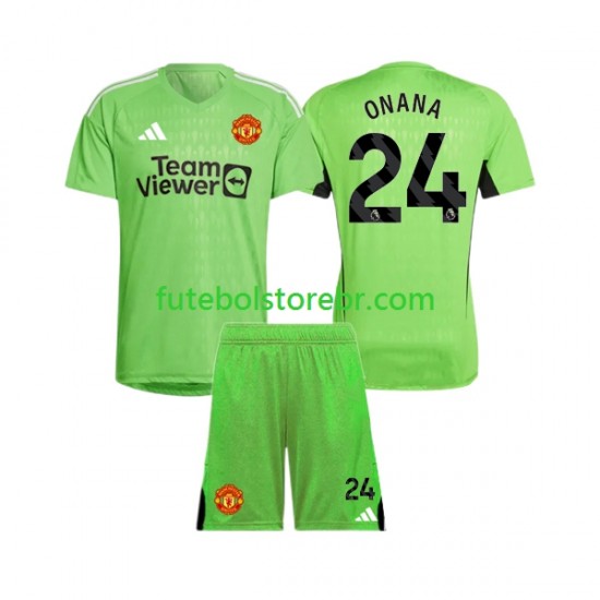 Camisa Goleiro Manchester United Andre Onana 24 I 2023-2024 manga curta pro Juvenil