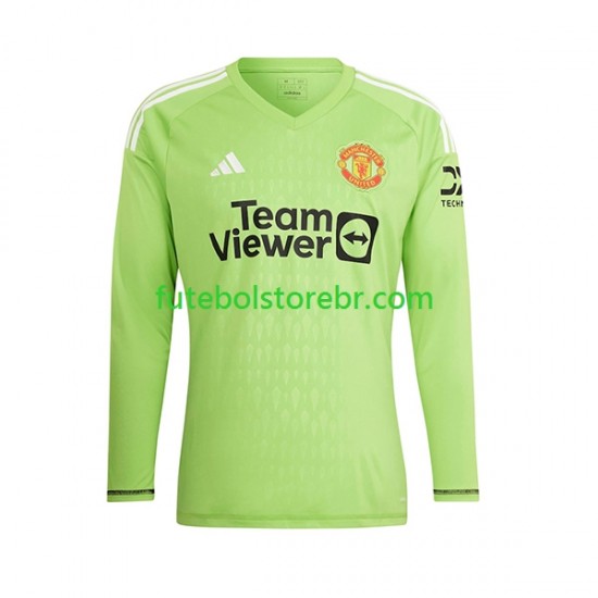 Camisa Goleiro Manchester United I 2023-2024 manga longa pro Masculina