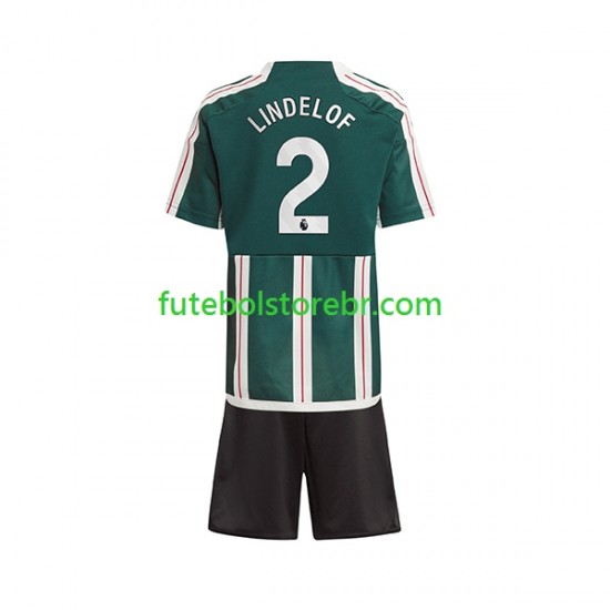 Camisa Manchester United Lindelof 2 II 2023-2024 manga curta pro Juvenil