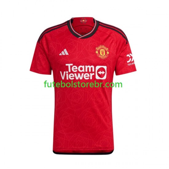 Camisa Manchester United Lindelof 2 I 2023-2024 manga curta pro Juvenil