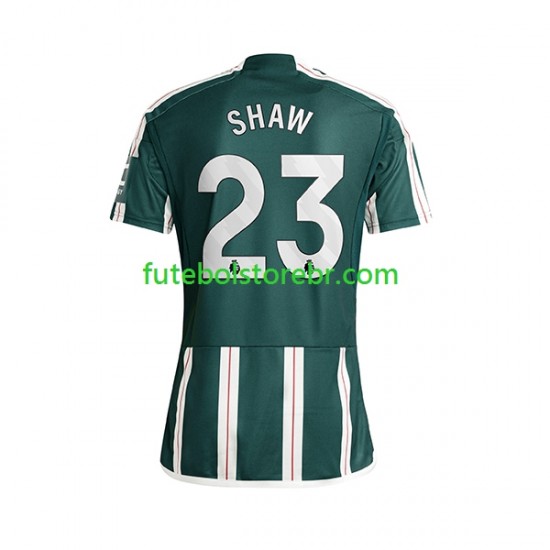 Camisa Manchester United Luke Shaw 23 II 2023-2024 manga curta pro Masculina