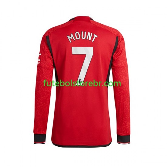 Camisa Manchester United Mount 7 I 2023-2024 manga longa pro Masculina