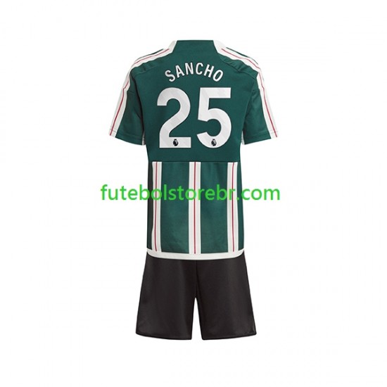 Camisa Manchester United Sancho 25 II 2023-2024 manga curta pro Juvenil