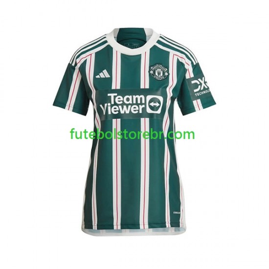 Camisa Manchester United II 2023-2024 manga curta pro Feminino