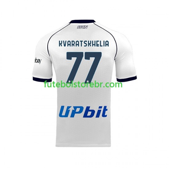 Camisa Napoli Khvicha Kvaratskhelia 77 II 2023-2024 manga curta pro Masculina