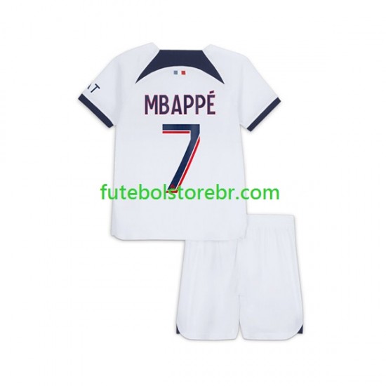 Camisa Paris Saint Germain Mbappé Kylian 7 II 2023-2024 manga curta pro Juvenil