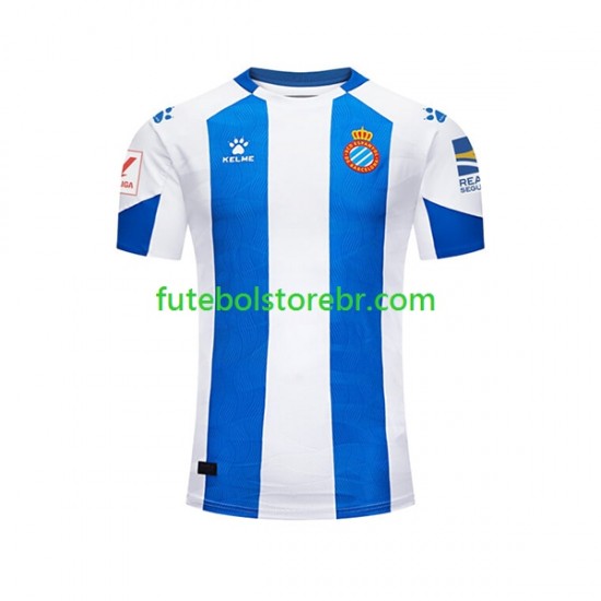 Camisa RCD Espanyol I 2023-2024 manga curta pro Masculina