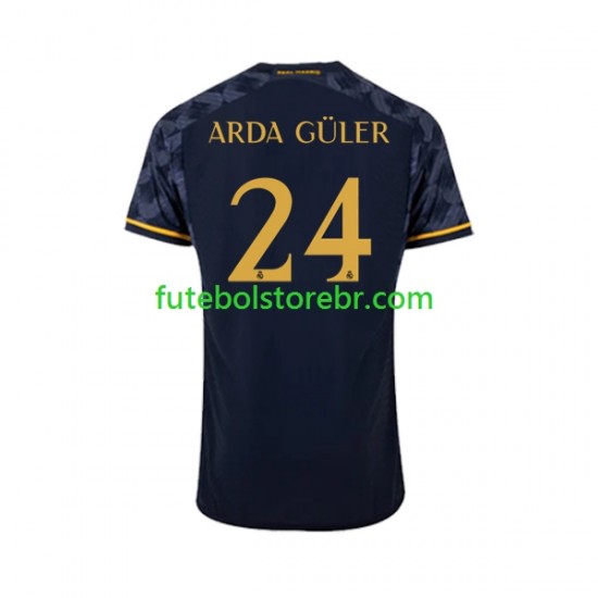 Camisa Real Madrid Arda Guler 24 II 2023-2024 manga curta pro Masculina