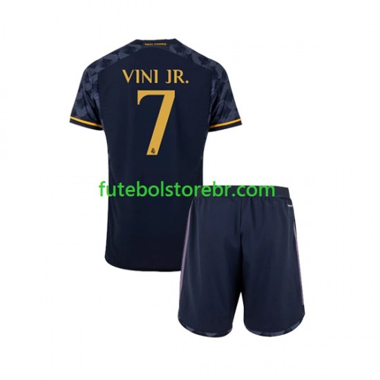 Camisa Real Madrid Vinicius Junior 7 II 2023-2024 manga curta pro Juvenil