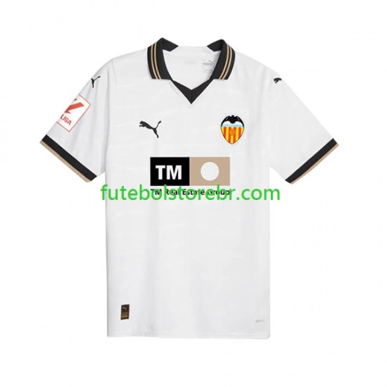 Camisa Valencia CF I 2023-2024 manga curta pro Masculina