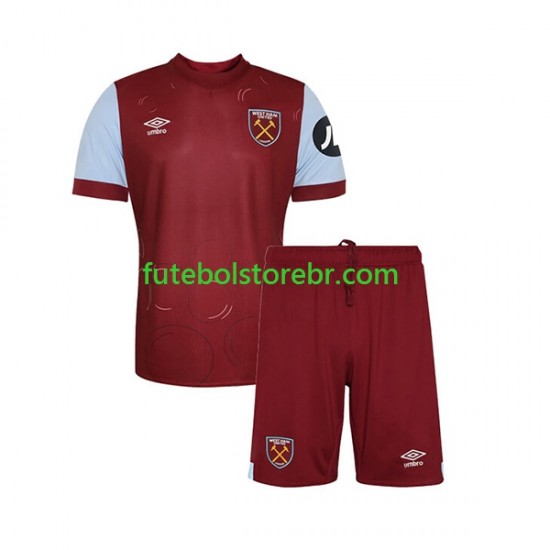 Camisa West Ham United I 2023-2024 manga curta pro Juvenil