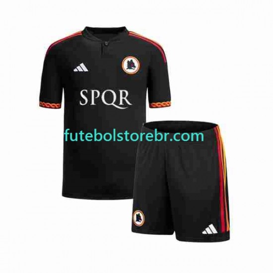 Camisa AS Roma III 2023-2024 manga curta pro Juvenil