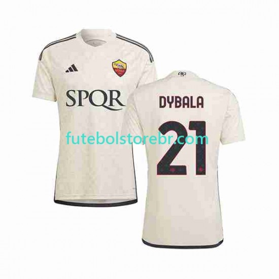 Camisa AS Roma Paulo Dybala 21 II 2023-2024 manga curta pro Masculina