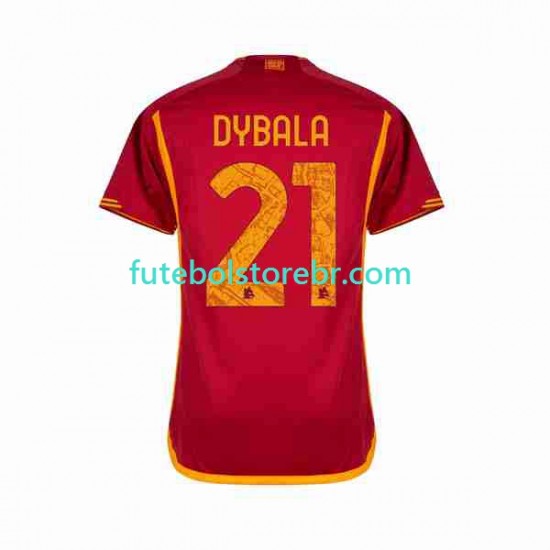 Camisa AS Roma Paulo Dybala 21 I 2023-2024 manga curta pro Masculina