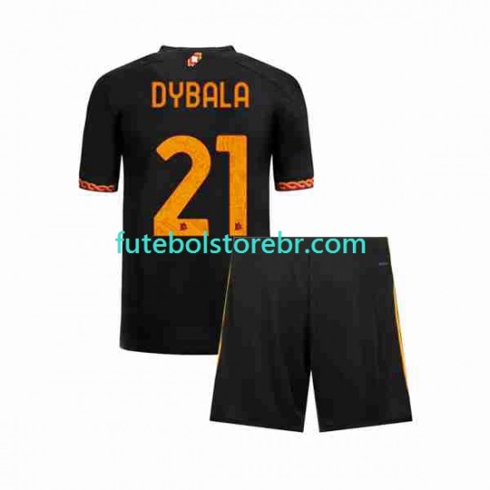 Camisa AS Roma Paulo Dybala 21 III 2023-2024 manga curta pro Juvenil