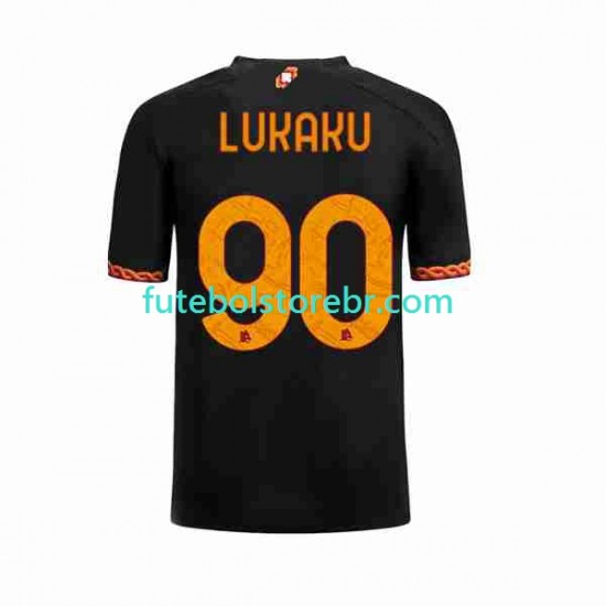 Camisa AS Roma Romelu Lukaku 90 III 2023-2024 manga curta pro Masculina