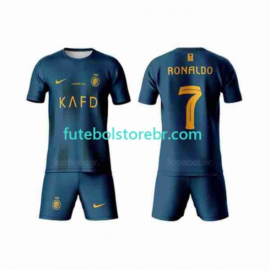 Camisa Al-Nassr Ronaldo 7 II 2023-2024 manga curta pro Juvenil