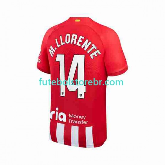 Camisa Atlético de Madrid 2 Marcos Llorente 14 I 2023-2024 manga curta pro Masculina