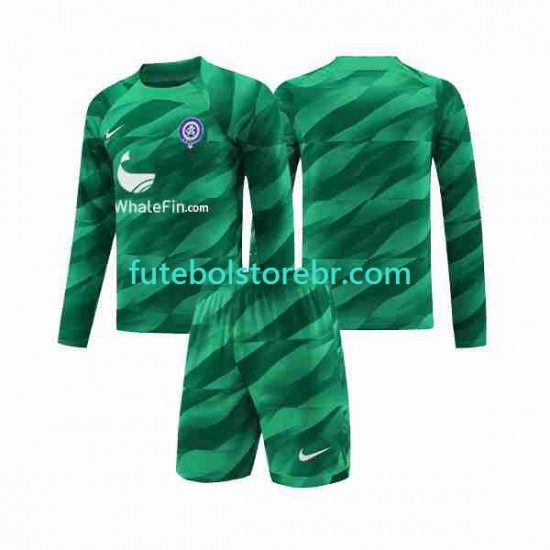 Camisa Goleiro Atlético de Madrid II 2023-2024 manga longa pro Juvenil