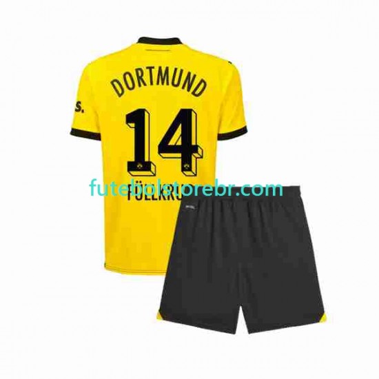 Camisa Borussia Dortmund Niclas Fullkrug 14 I 2023-2024 manga curta pro Juvenil