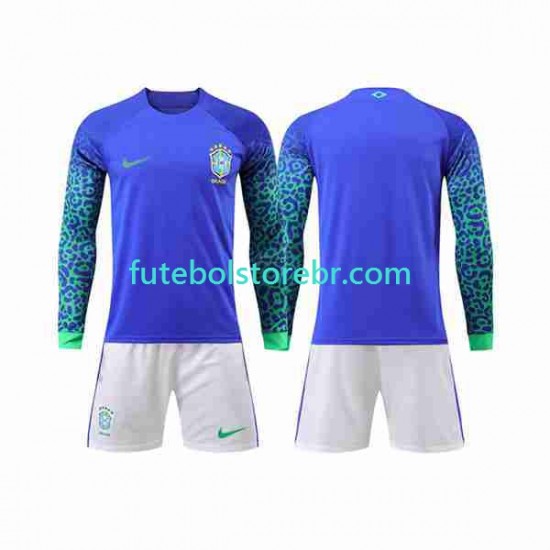 Camisa Brasil II Copa Do Mundo 2022 manga longa pro Juvenil