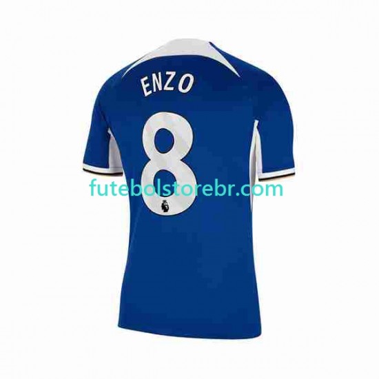 Camisa Chelsea Enzo Fernandez 8 I 2023-2024 manga curta pro Masculina